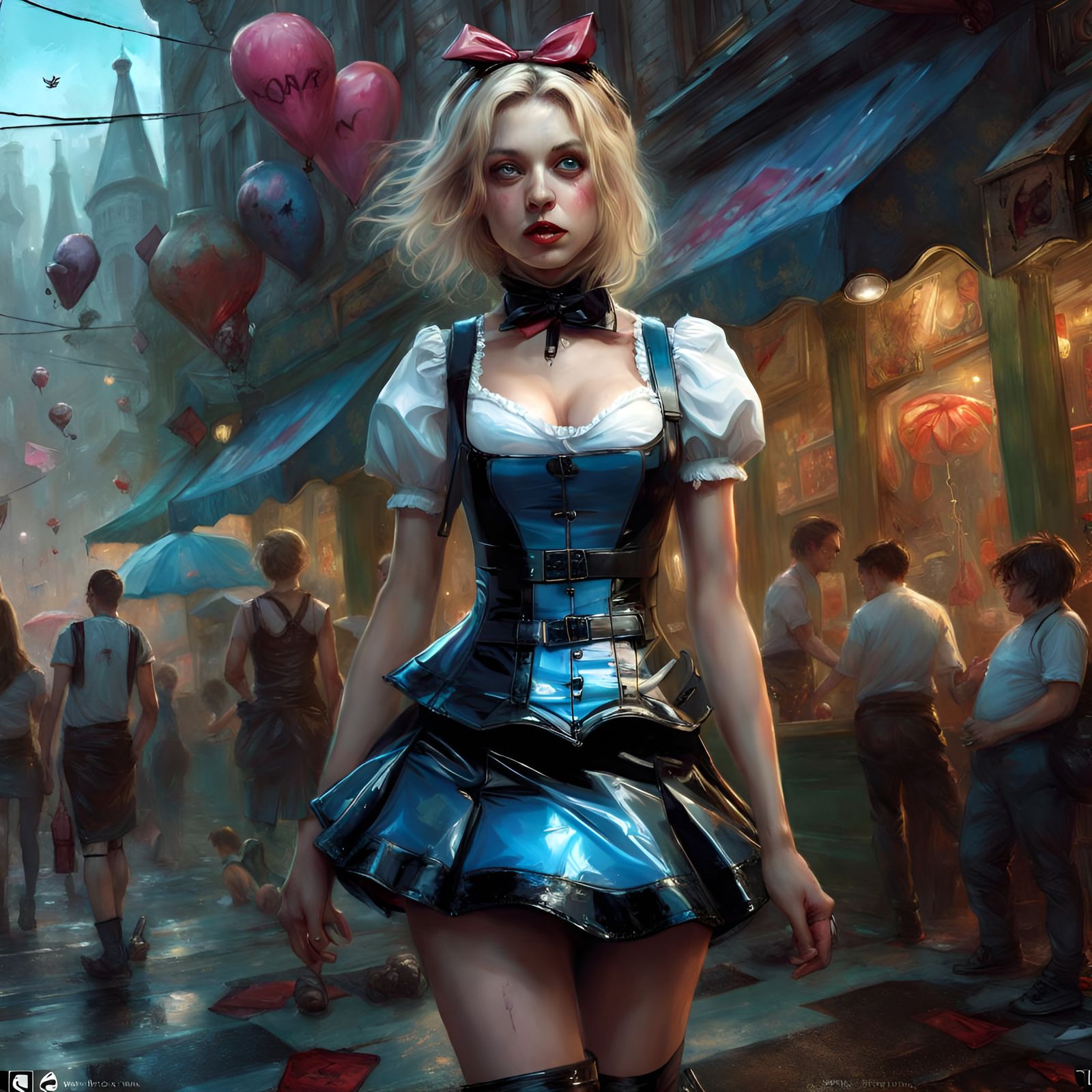 Alice in Wonderland in Latex: Hyperdetailed Digital Art