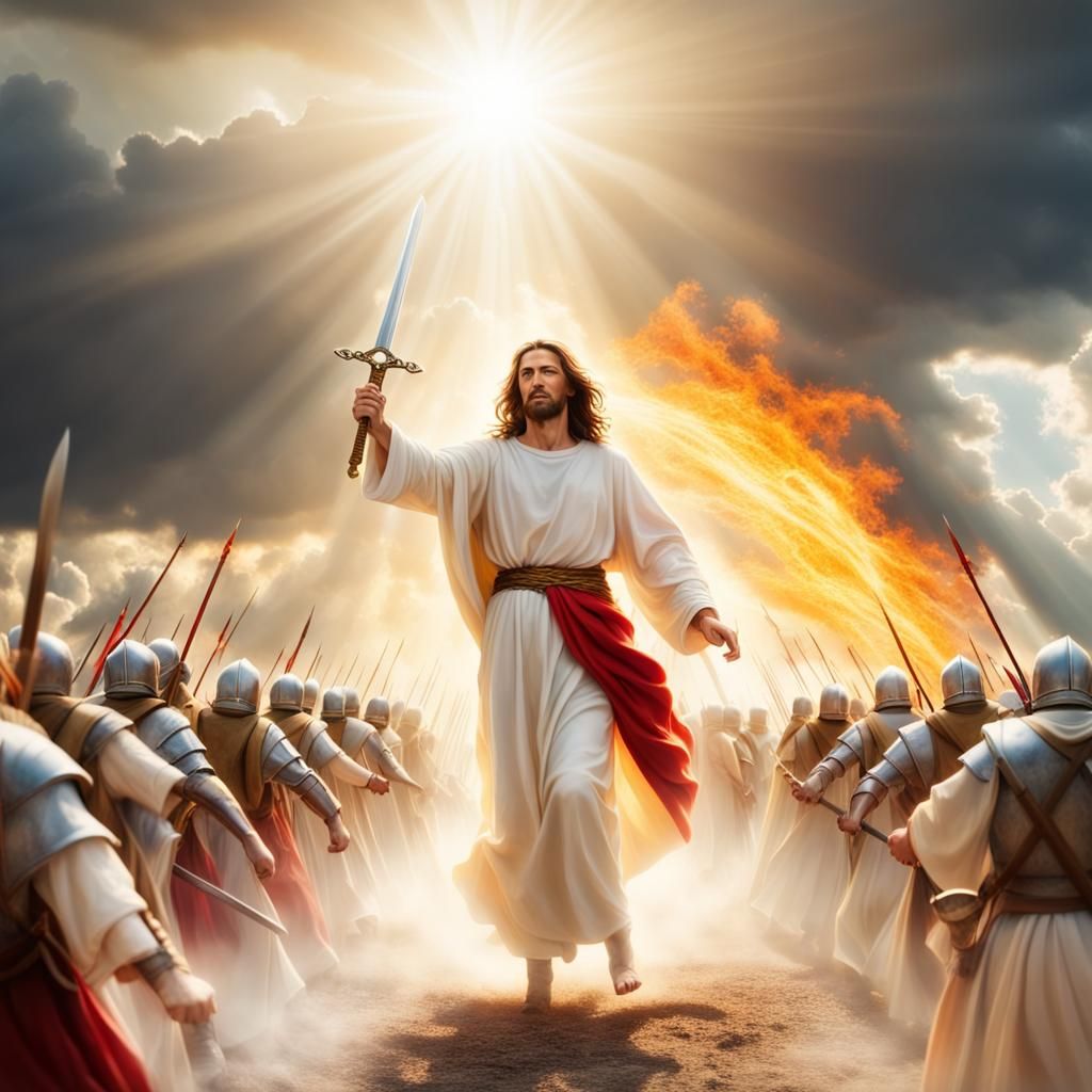 Jesus Leading Heavenly Cavalry Charge at Armageddon