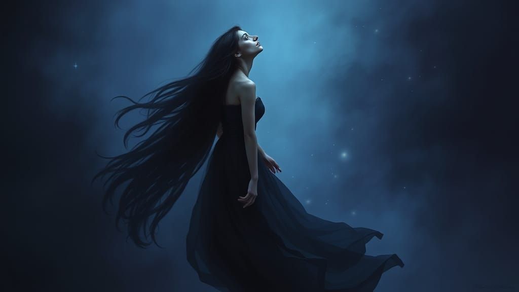 Ethereal Woman in Dreamlike Setting, Digital Art