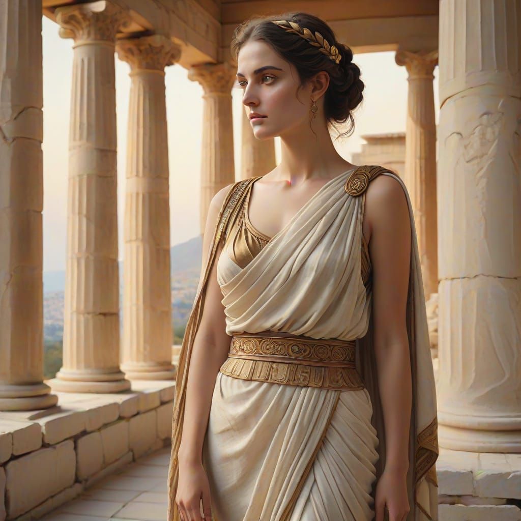 Ancient Greek Woman in Classical Attire