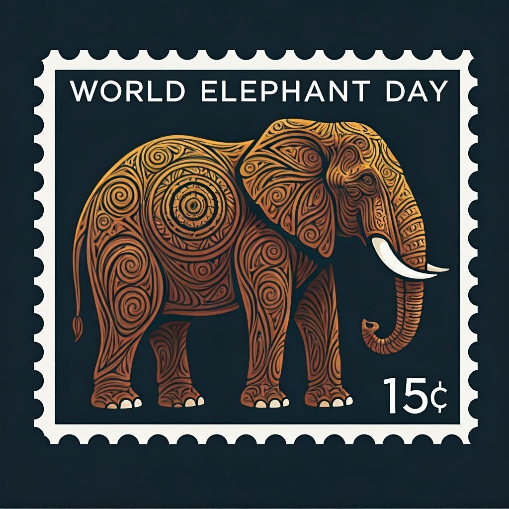 World Elephant Day Commemorative Stamp