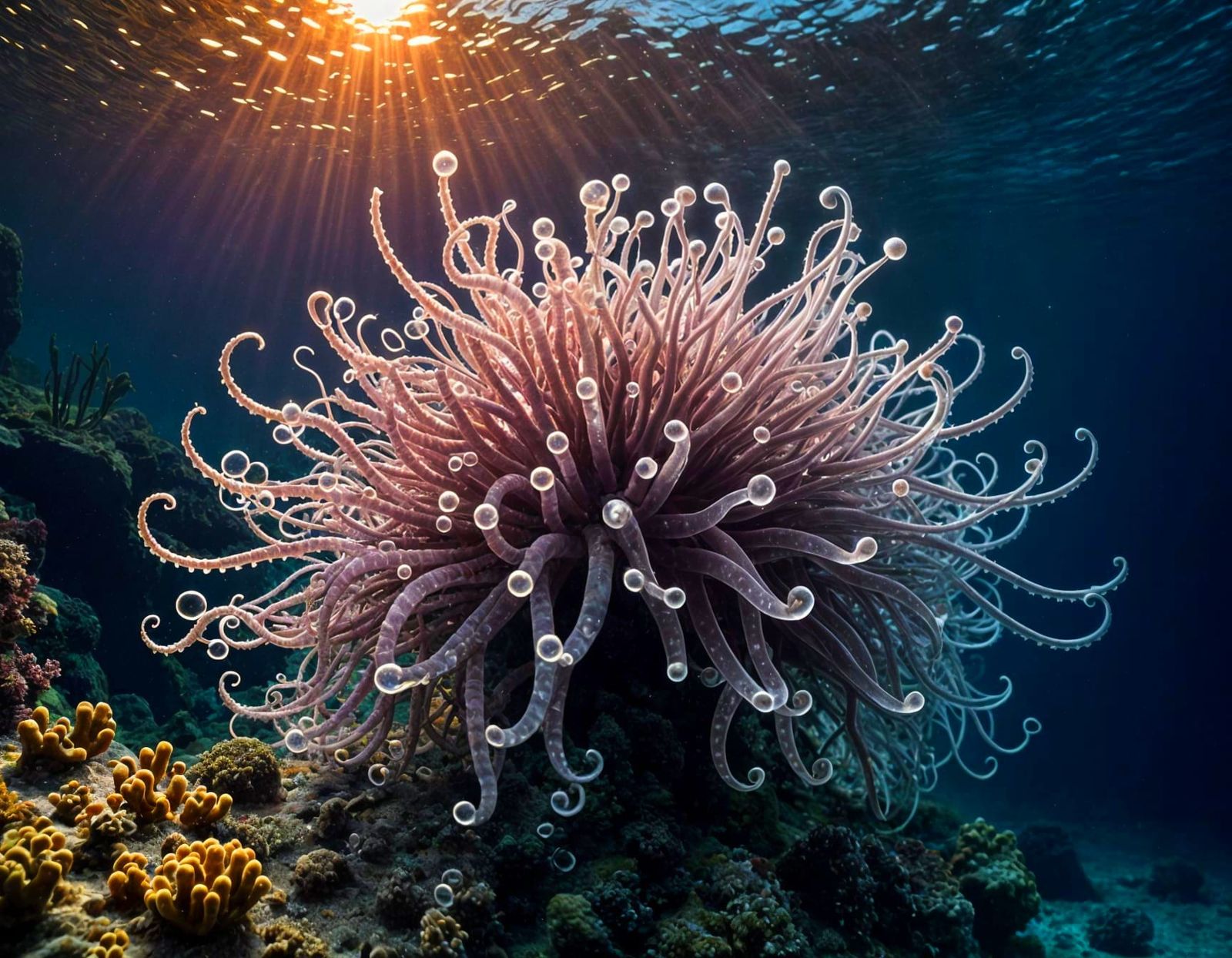 Hydroides Ezoensi Shines in Ethereal Underwater Scene