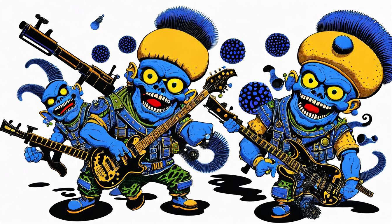 Psychobilly Sardaukar Warriors with Cybernetic Enhancements
