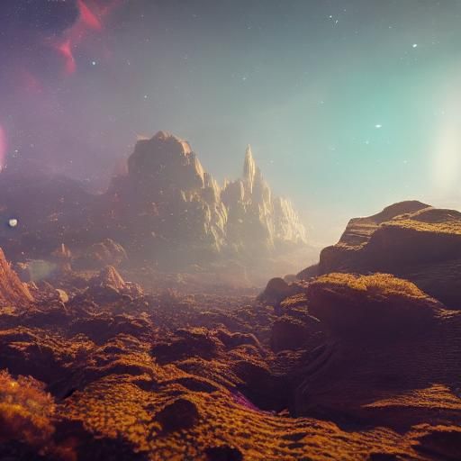 Glowing Crystal Sphere with Swirling Galaxies