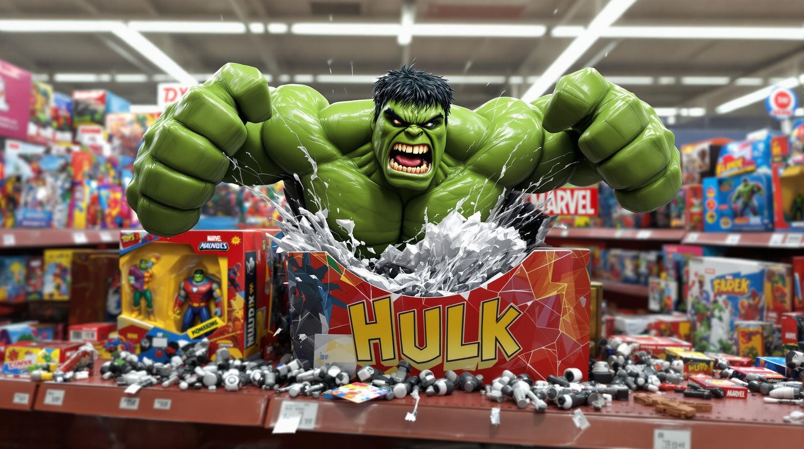 The Incredible Hulk Smashes Out of Toys R Us Action Figure B...