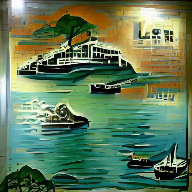 Art Deco Lamma Island: Beautiful Digital Artwork