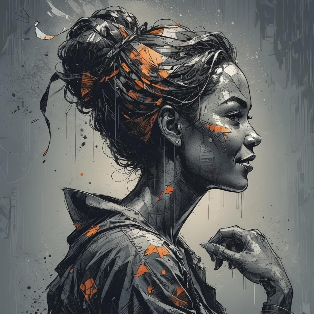 Comic Book Woman with Beautiful Smile