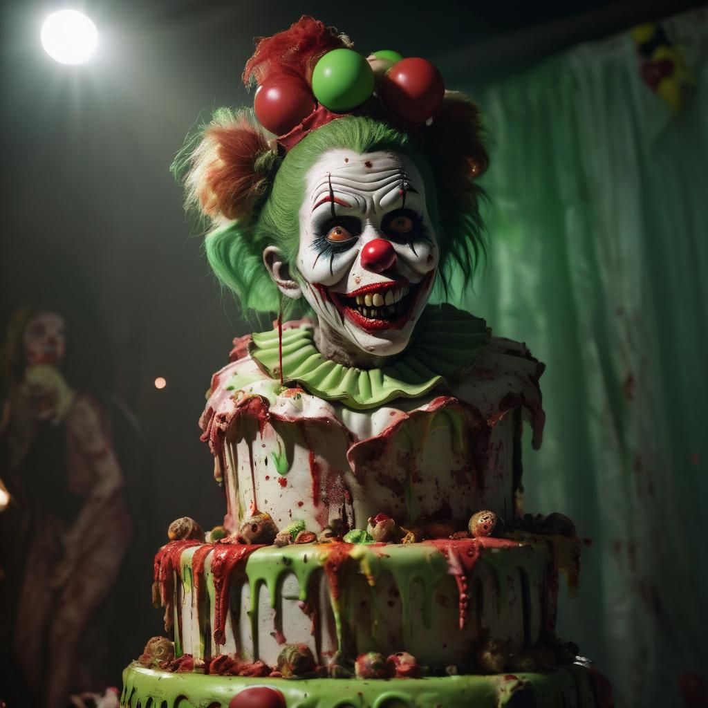 Zombie Clown Monkey Birthday Cake Horror