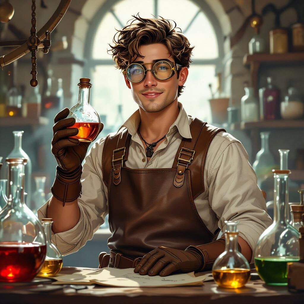 Handsome Chemist in Drakkenheim: Vintage Concept Art