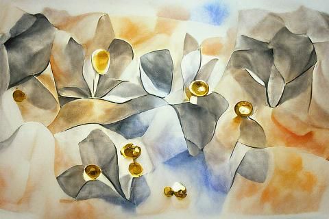 Metallic Silver and Gold Floral Close-up