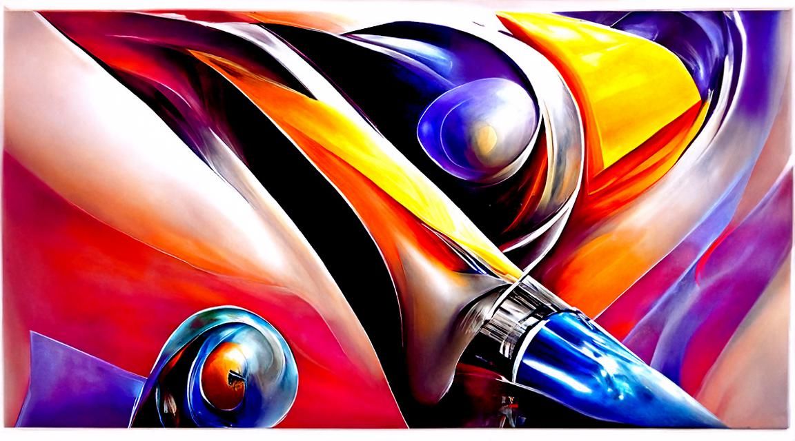 Futuristic Modern Art Airbrush Painting