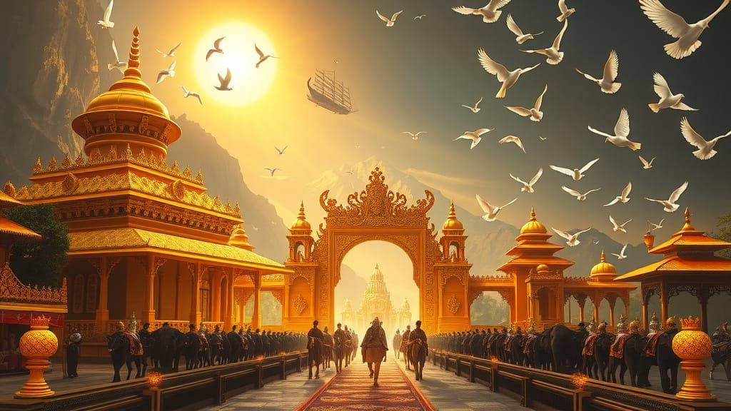 Ancient Nusantara Kingdom Radiant with Divine Glory