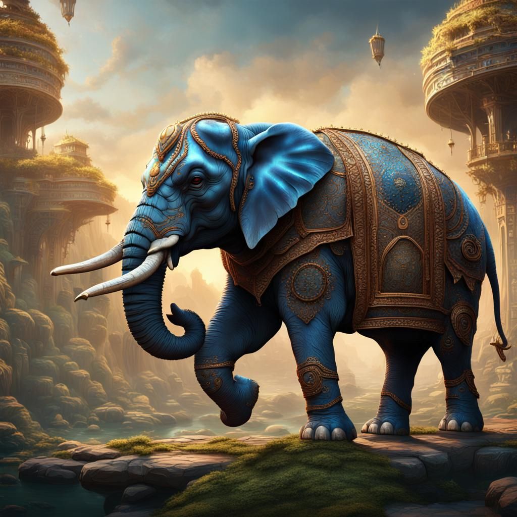 Saggy Baggy Elephant in Detailed Matte Painting