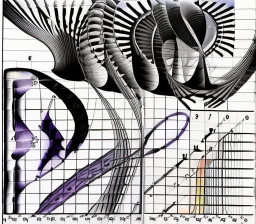 Chaotic 3D Music Graphic Score in Black and White