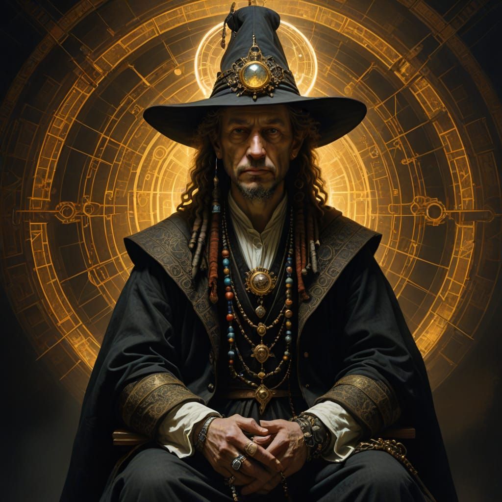 Warlock In Astral Circuitry, Inspired by Old Masters