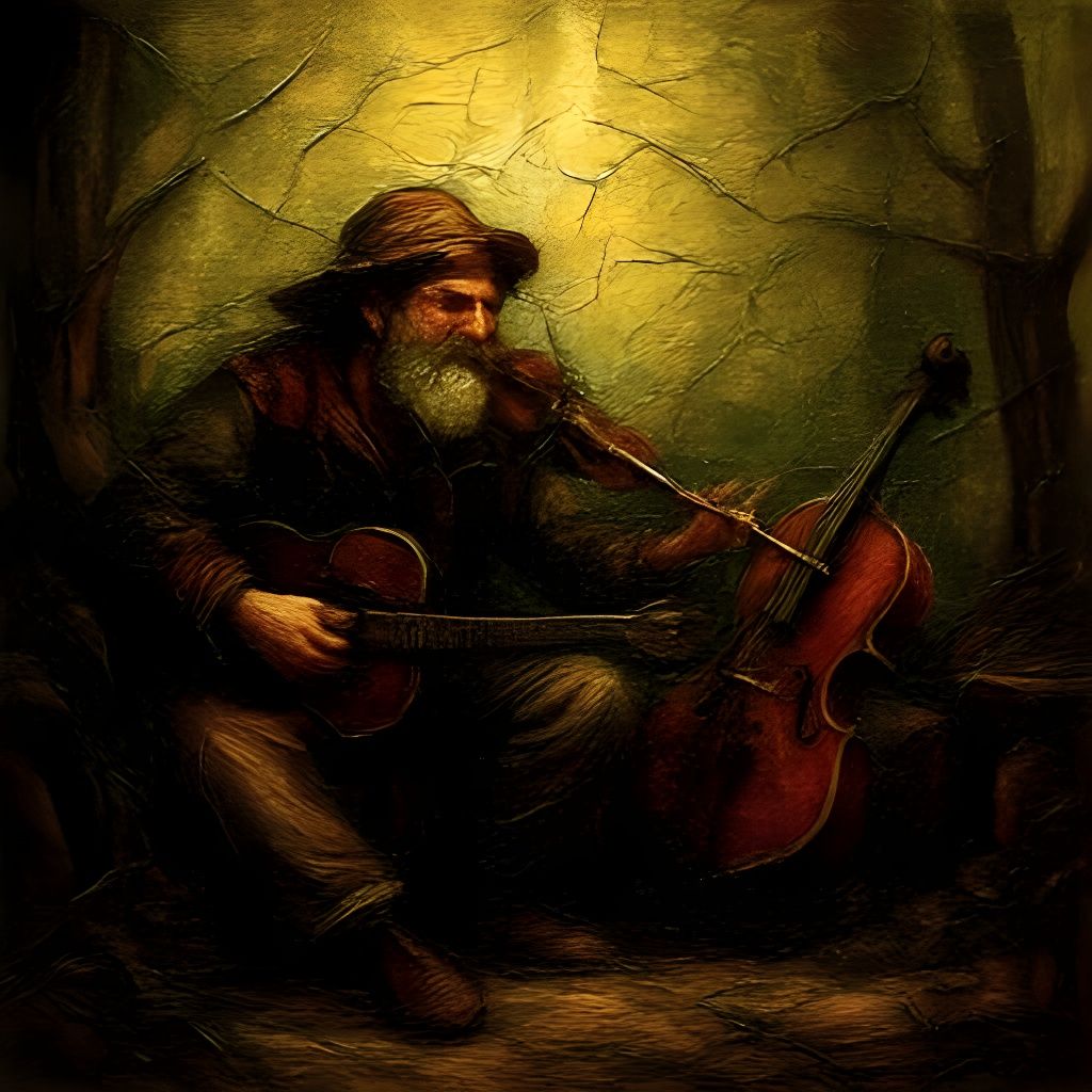 Gruffy Gnome Plays a Sourwood Fiddle
