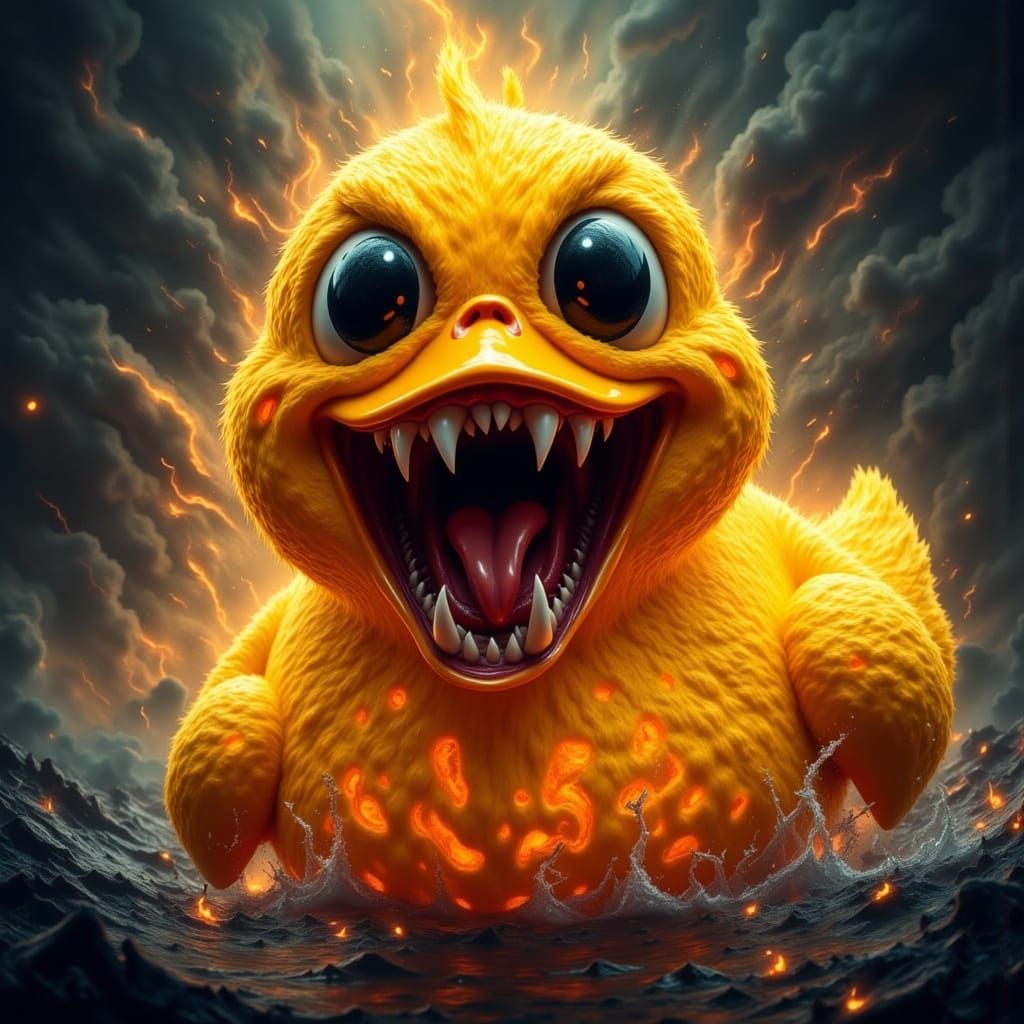 Screamo Rubber Duck Super Villain with Sharp Teeth