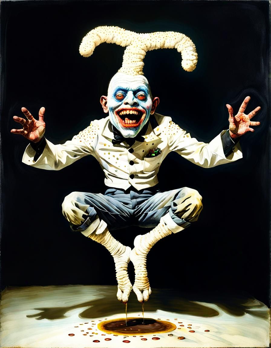 Cyberpunk Aesthetic Contortionist Cryptid in Bony Moonbeam