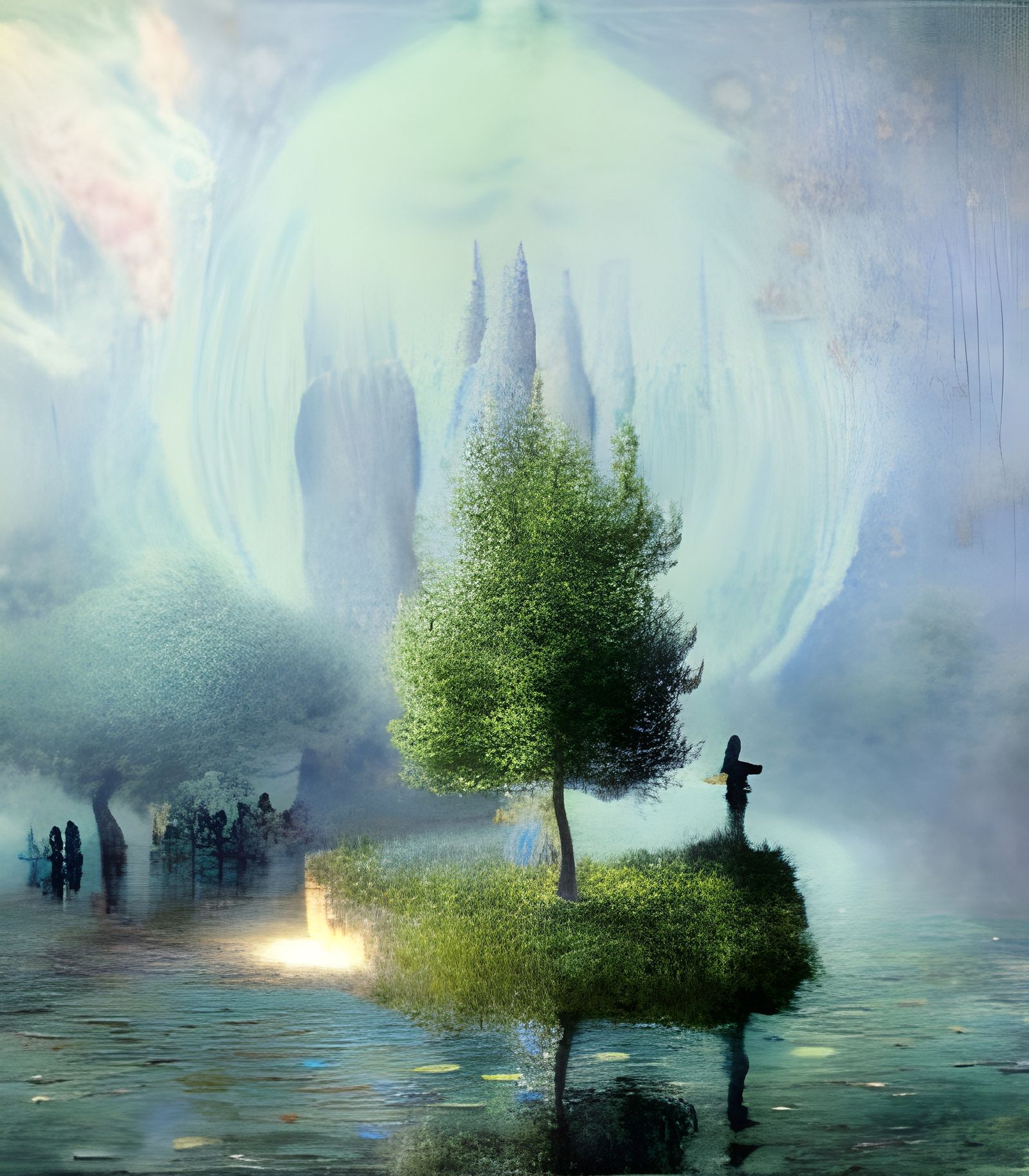 Magical Gathering by Erupting Pond: A Biopunk Painting