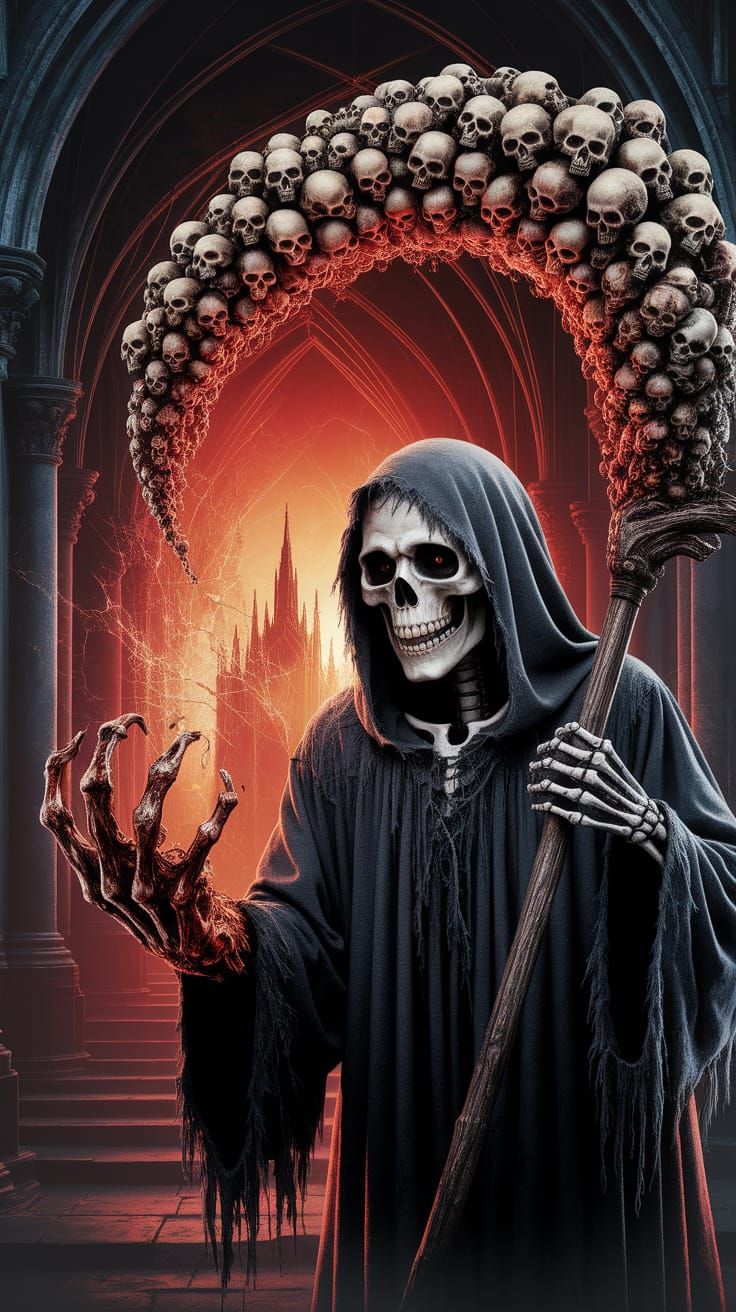 Nightmarish Grim Reaper in Dark Fantasy Art