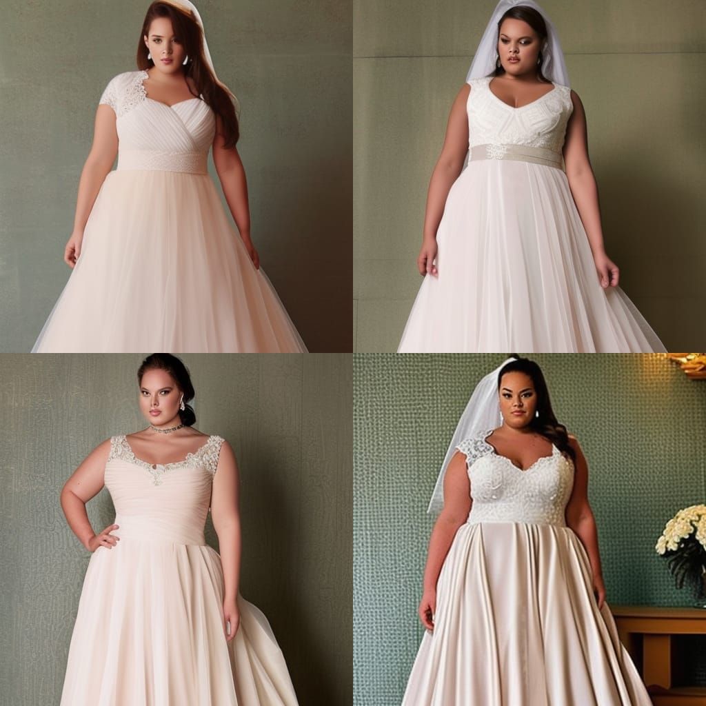 Fashion Sketch: Plus Size Ivory Blush Wedding Dress