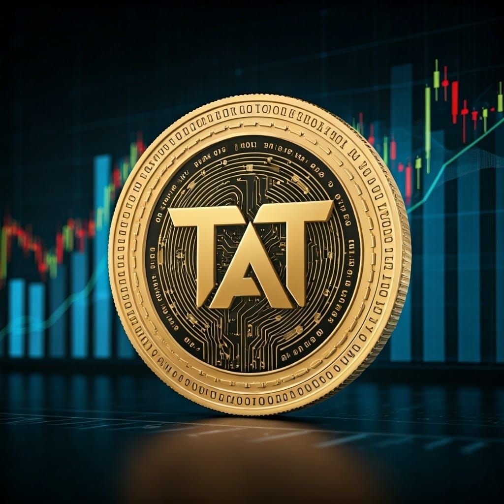 Sleek Metallic TAT Digital Coin in Futuristic Style