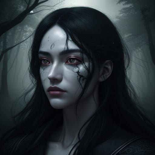 Eclipse Face: Duality of Emotion in Surreal Portraiture