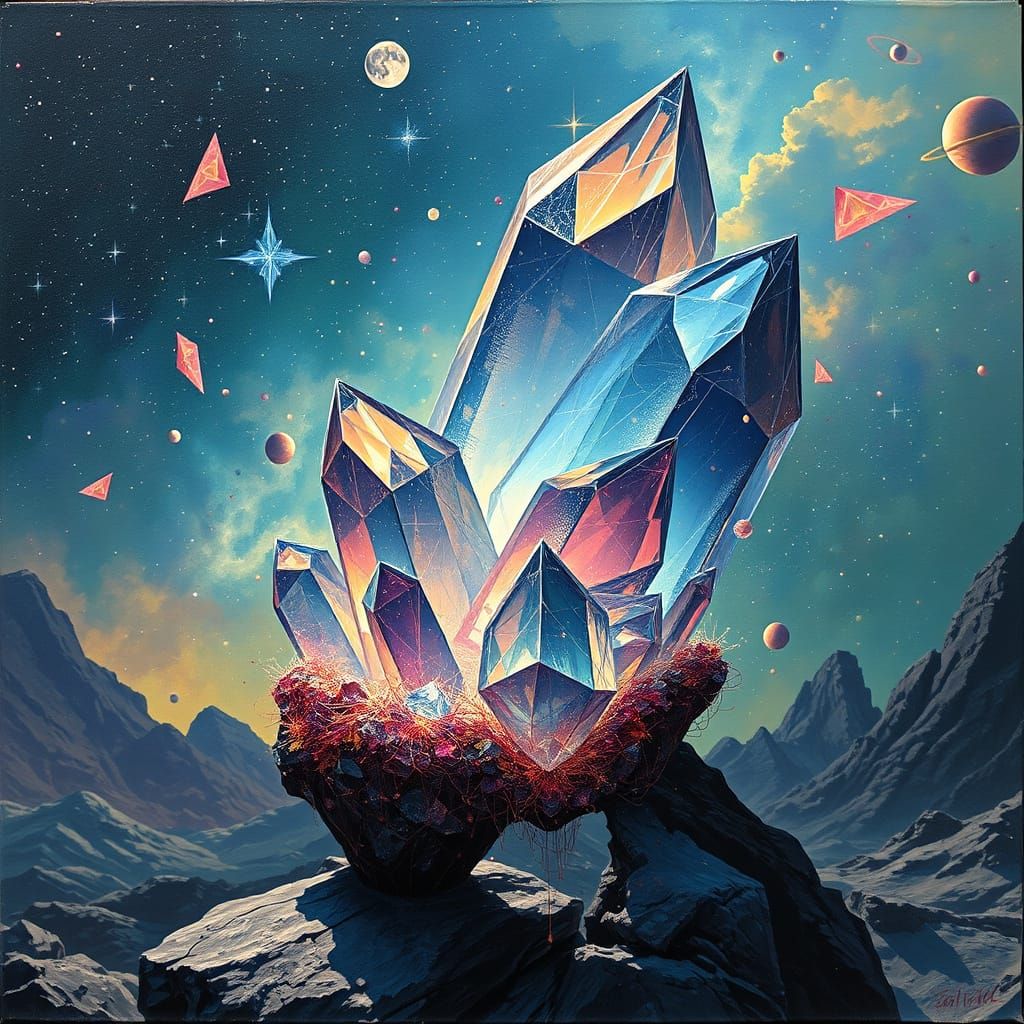 Cosmic Crystal in a Surreal Landscape