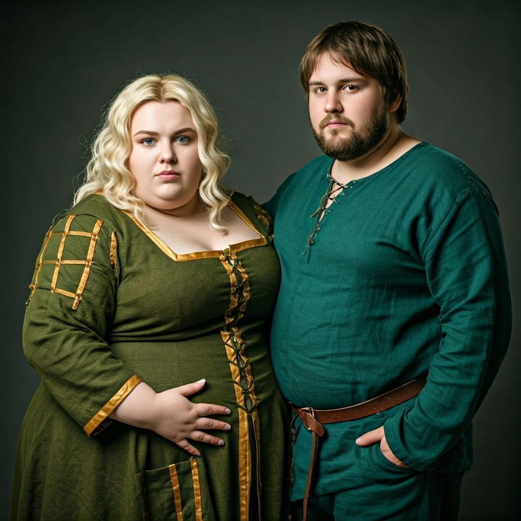 Obese Medieval Gay Couple Posing Together