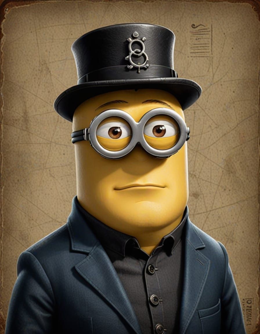 Minion Character as Historical Figure Portrait