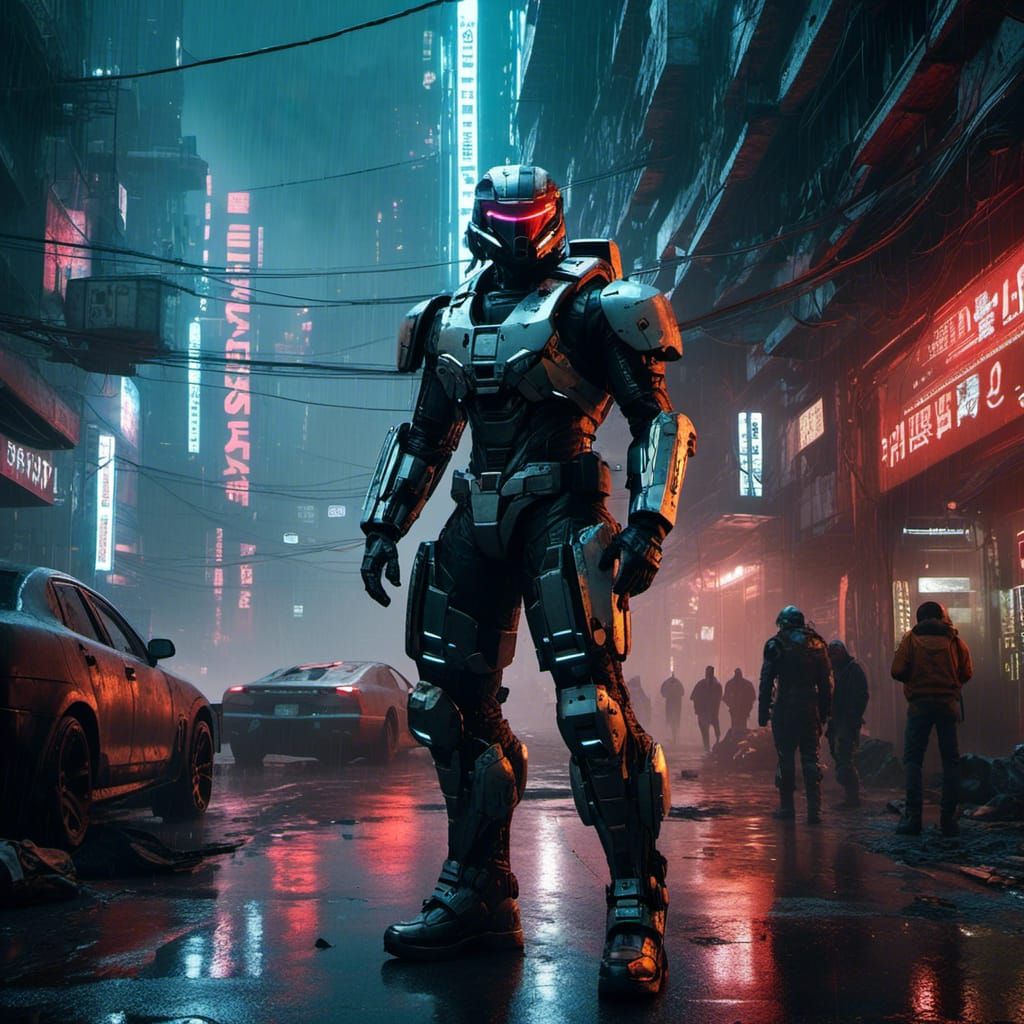 Cyborg Marine in Cyberpunk Warzone