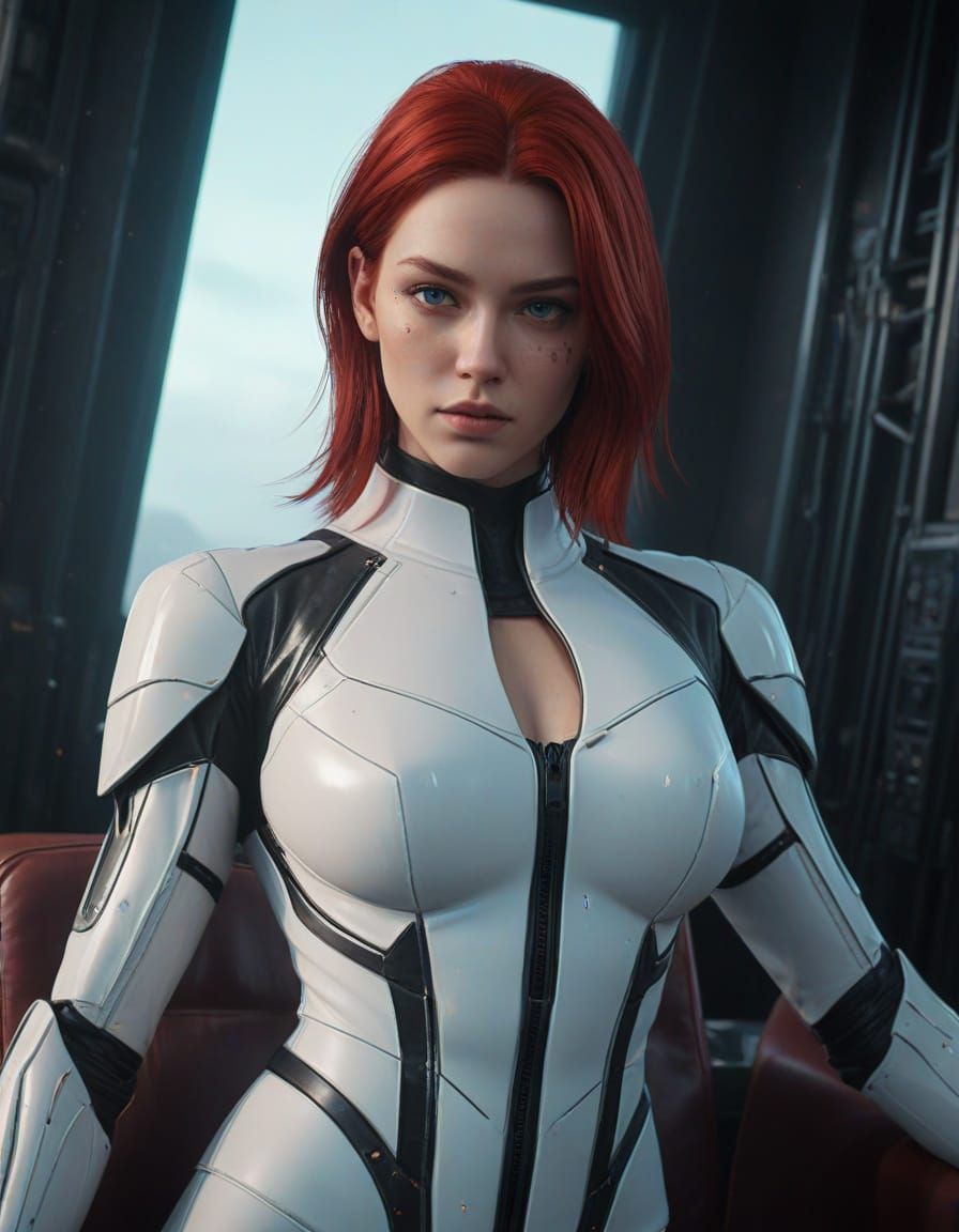 Mysterious Sci-Fi Officer in Deep Space Office