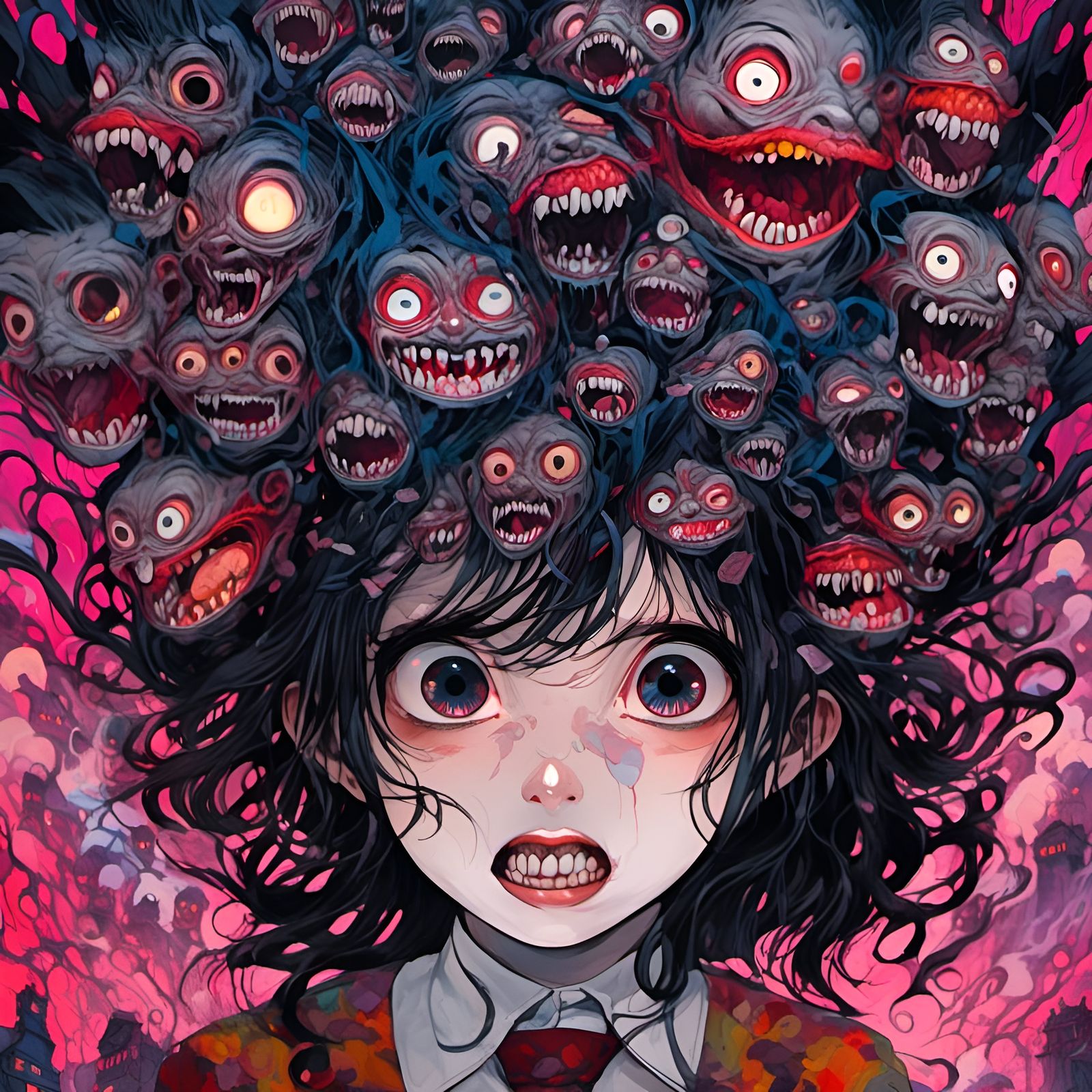 Creepy Manhwa Illustration of a Neverending Nightmare