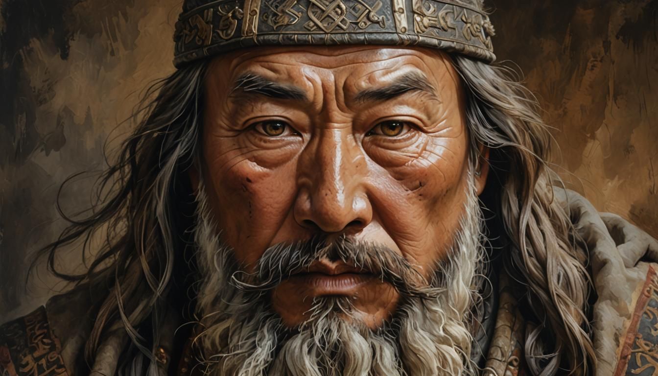 Genghis Khan Portrait in Realistic Style