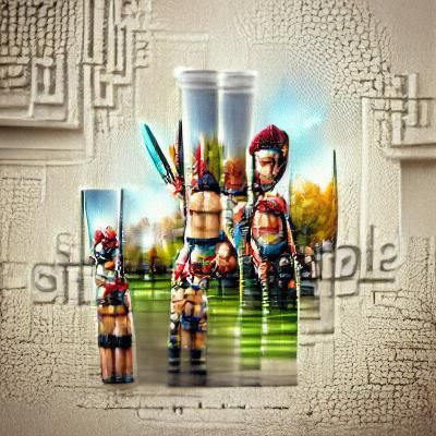 Pixel Art Warriors in Symmetrical 3D Illustration