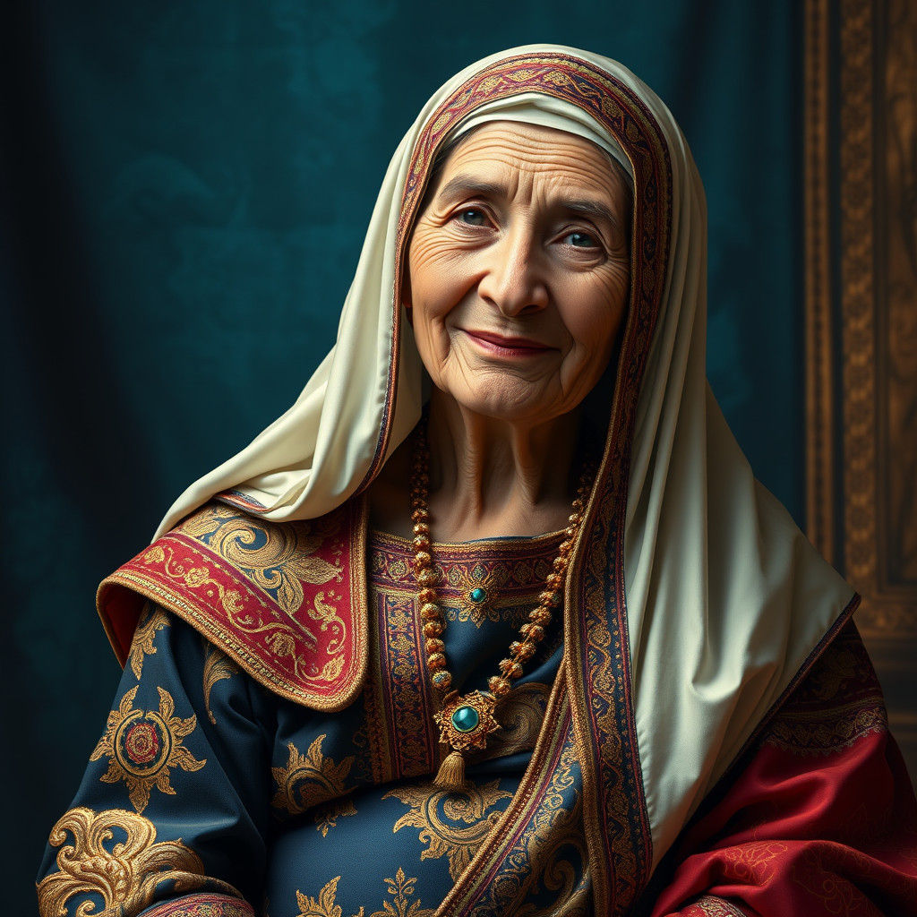 Sarah Imeinu, Pregnant Matriarch in Matte Painting Style