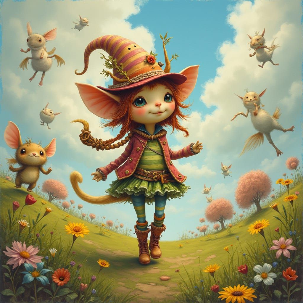 Fantastical Jarklin in Whirling Whifflewinds Landscape