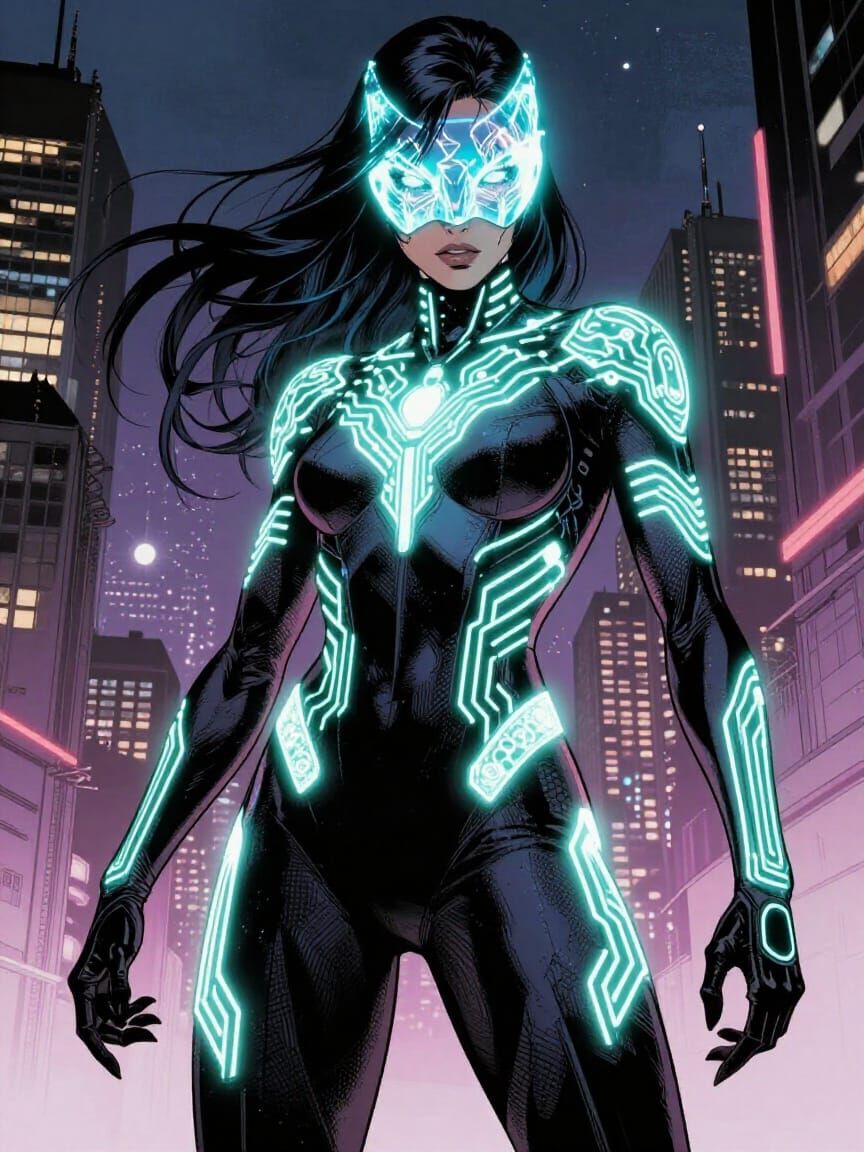 Neon Wraith Comic Cover Art in Dynamic Style