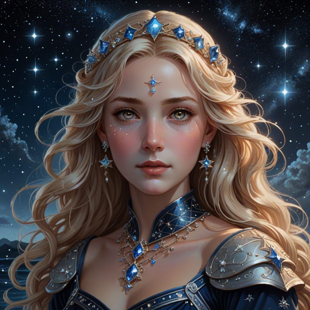 Merope the Guardian Goddess in Celestial Attire