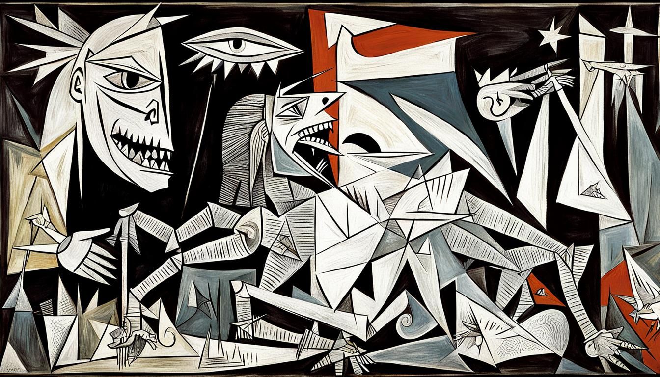 Knight in the Style of Picasso's Guernica