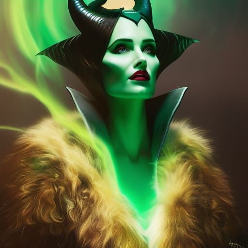 Evil Queen Portrait in Hyperdetailed Splash Art Style