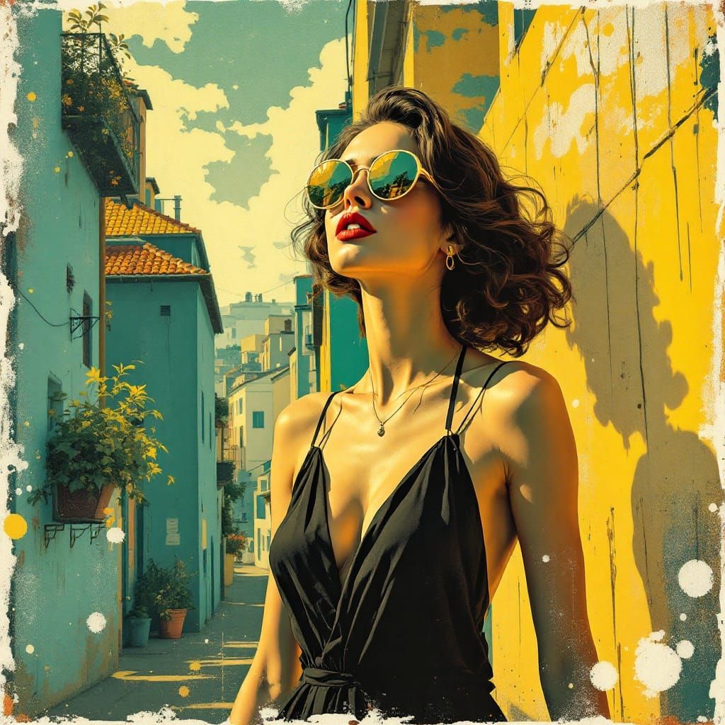 Art Deco Street Art Fusion in Bold Colors