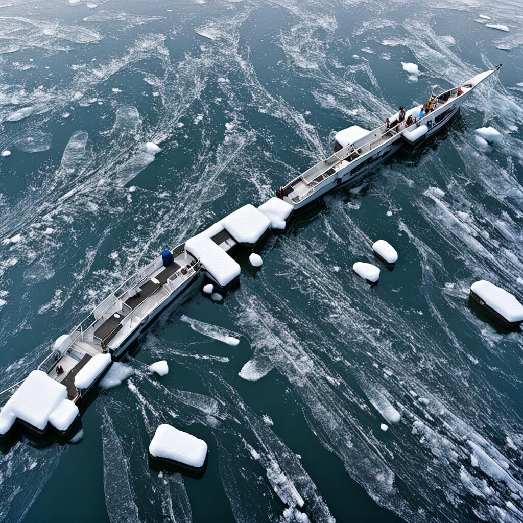 Icy Boat: AI Generated Image
