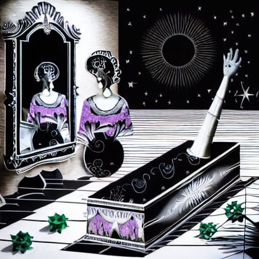 Surreal Postmodern Baroque Masterpiece in Midnight Intensity