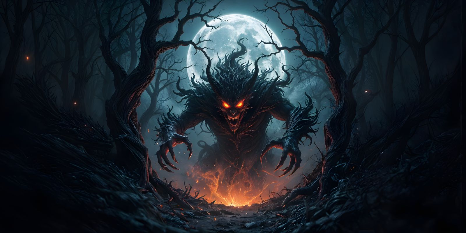 Smoky Shadow Creature Emerges from Portal