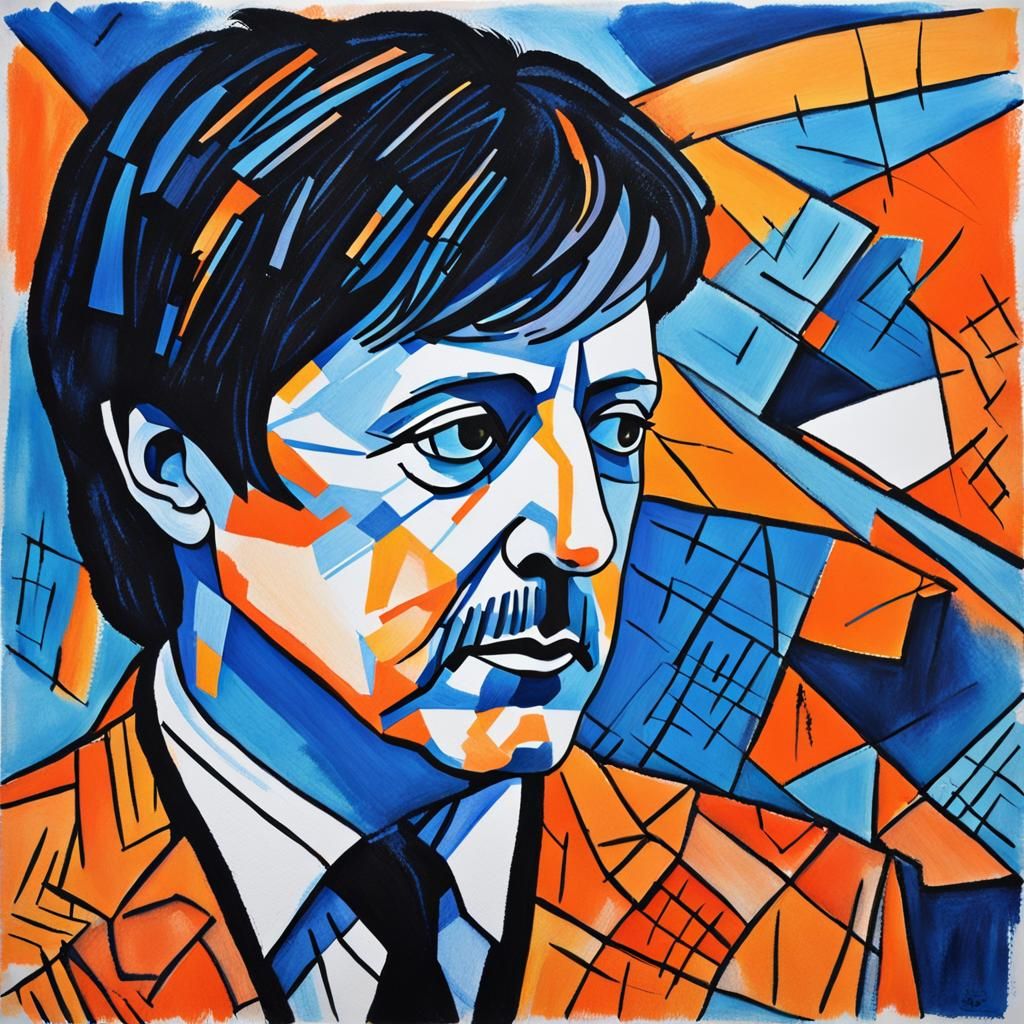 Expressionist Portrait of Paul McCartney in Van Gogh Style