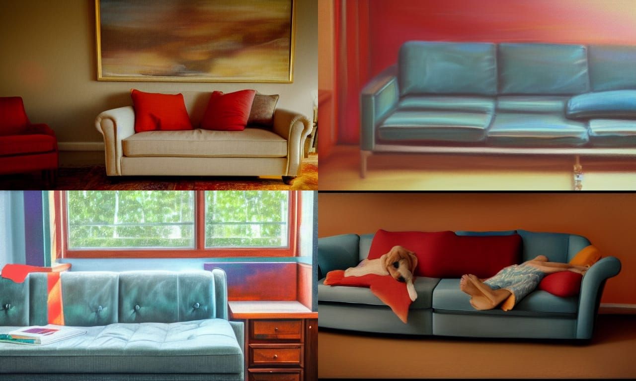 Double Decker Couch in Oil Painting Style