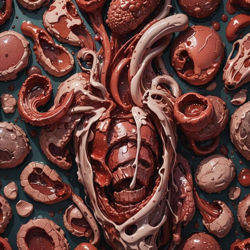 Glistening Crimson Water: Hyperrealistic Splash Art