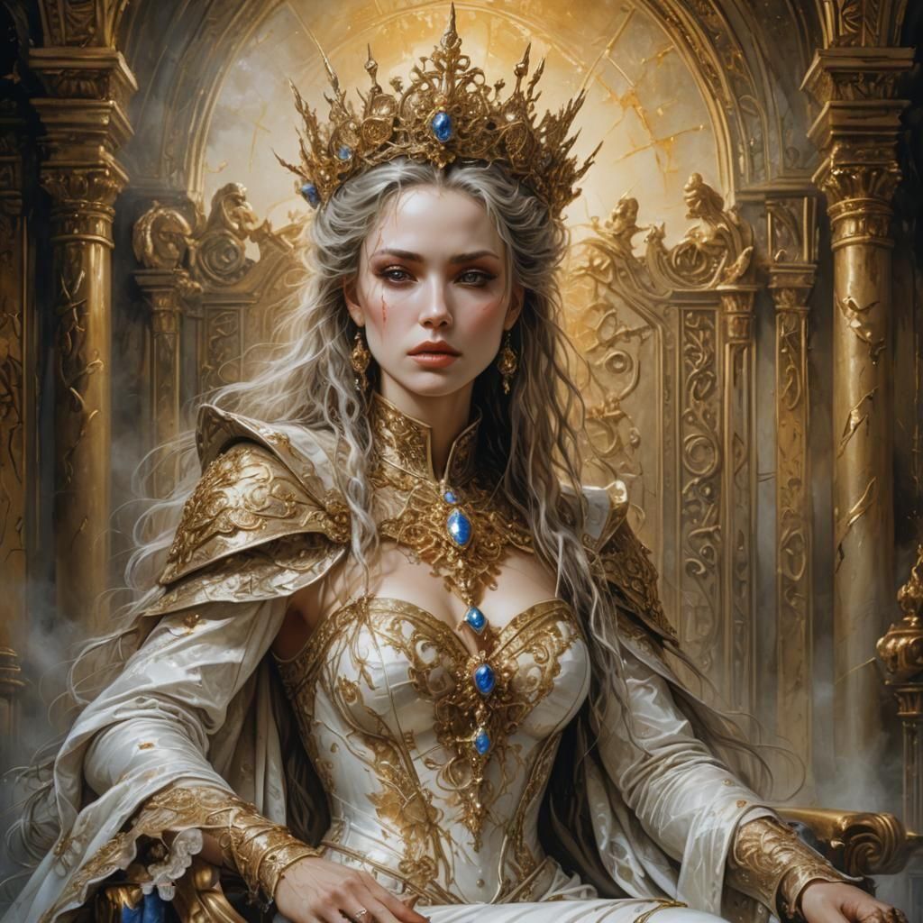 Royal Delft Porcelain Woman in Fantasy Style