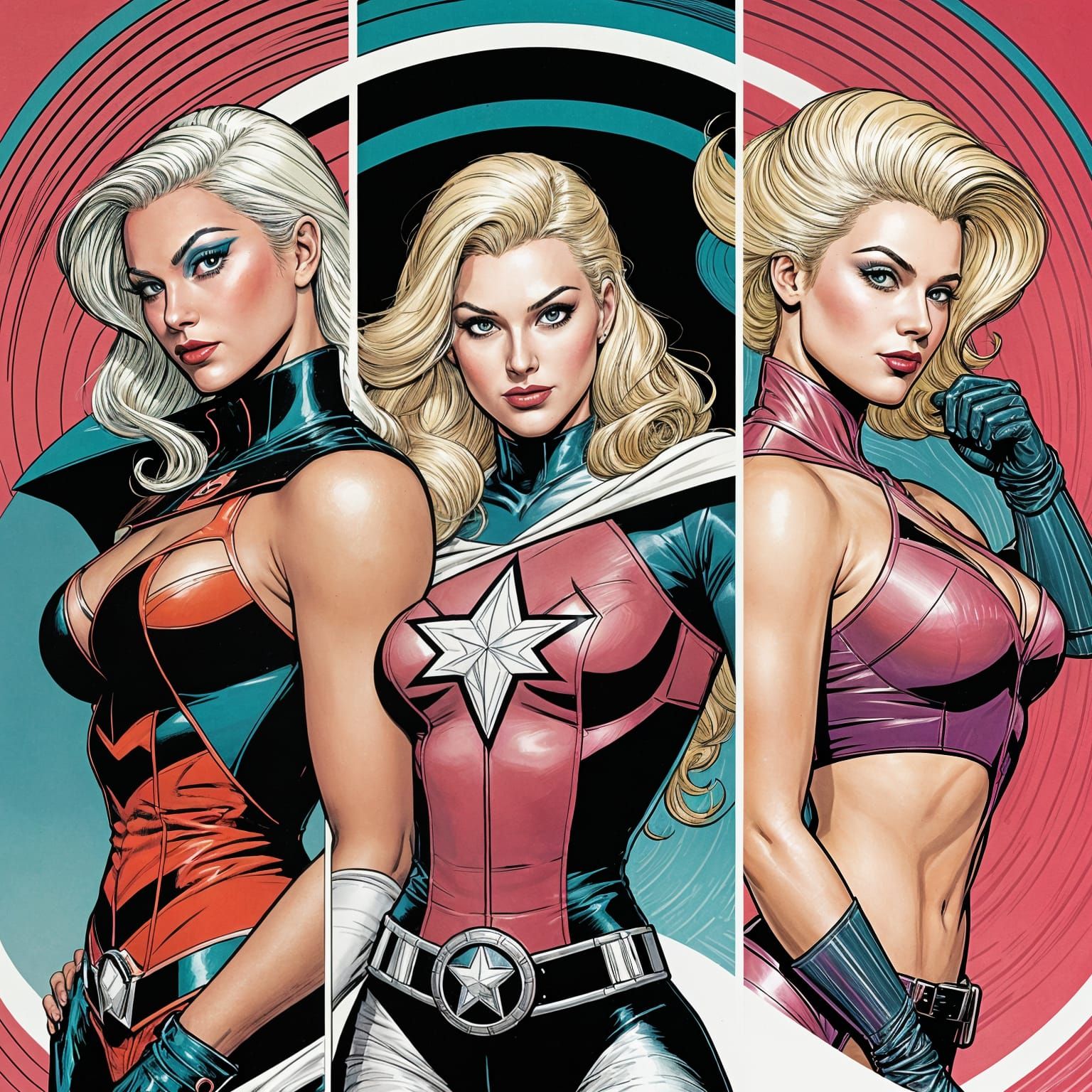 Drag Queens in Comic Book Art Style